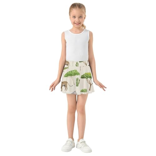 Athletic Shorts for Girls Skorts Tennis Skirts Kids Purple Butterfly African Animals Giraffes 3t3