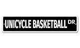Einrad-Basketball, 10,2 x 40,6 cm, neuartiges Straßenschild, Metallschild