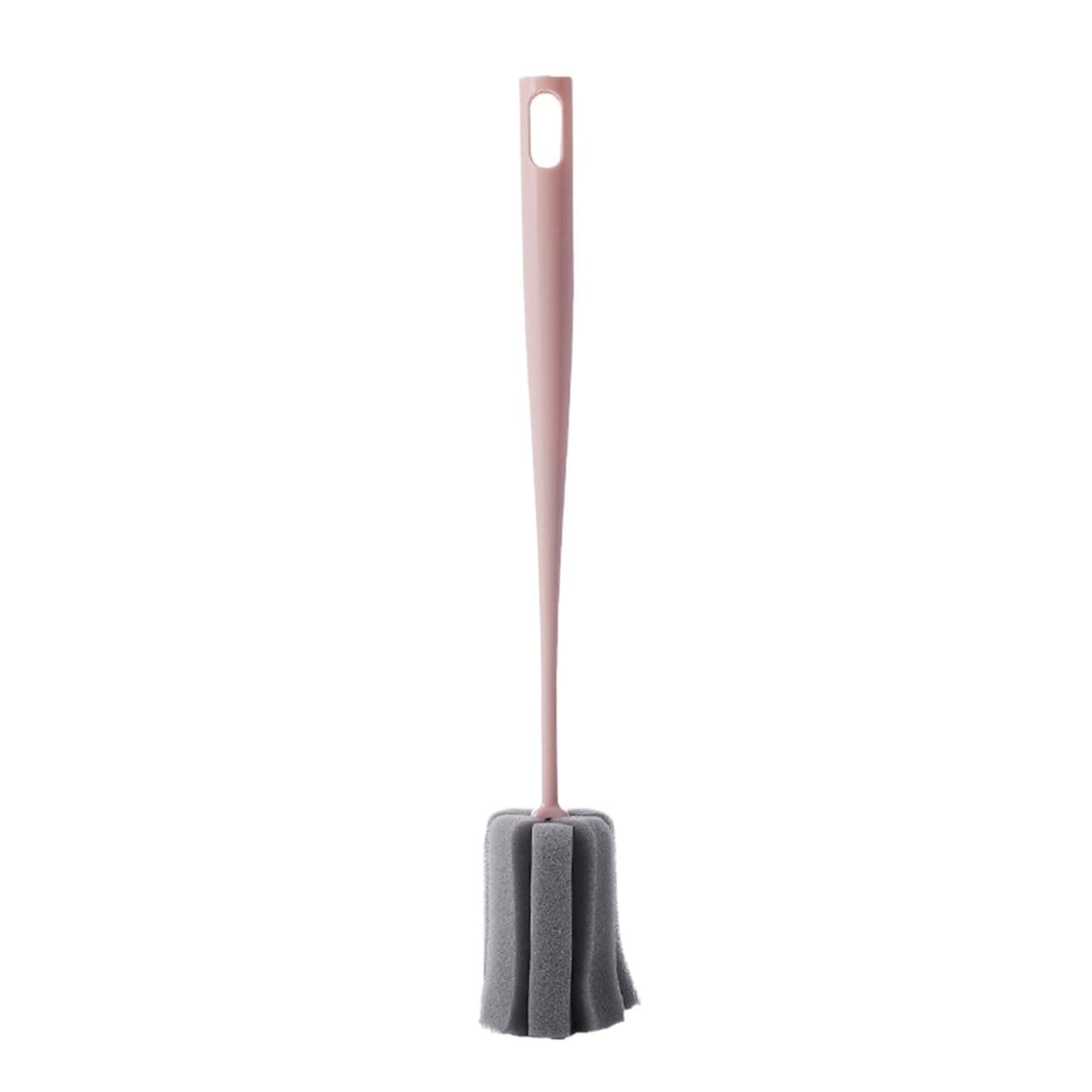 Scovolino per Bottiglie Spazzola in spugna morbida Bottiglia con manico lungo Tazza d'acqua Strumento for la pulizia della cucina Articoli for(35cm pink)