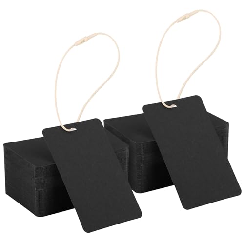 Étiquette Cadeaux Noir EUSOAR 400 pièces en papier kraft rectangulaire pour emballage