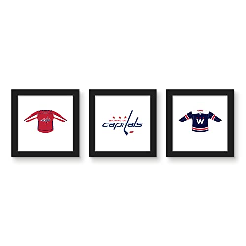 Trends International Gallery Pops NHL Washington Capitals - Jersey Wall Art Bundle (3-Pack) Gallery Pops Wall Art, Black Framed Version