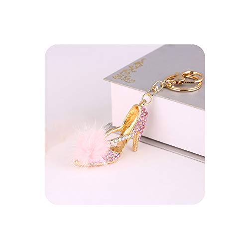 High Heel Shoes Keychain Rhinestone Key Rings Women Bag Charms Key Chains Keyrings