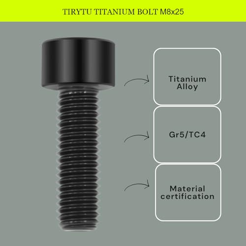 Image of M8x25 Titanium Bolts Hex Socket Cap Screw, Black, 4PC