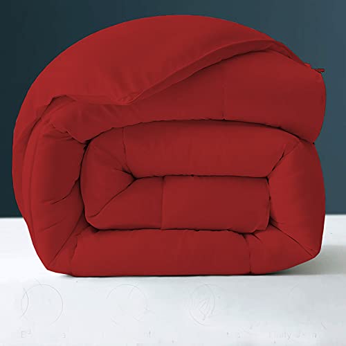 Image of Day Care - 400 GSM Hotel Quality-Down Alternative Microfiber Comforter for Heavy Winter Single Bed Comforter /Blanket /Rajai (60 inch x 90 inch Inches /152cm x 228cm) - Comforter Single Bed|Burgundy| TC - 450