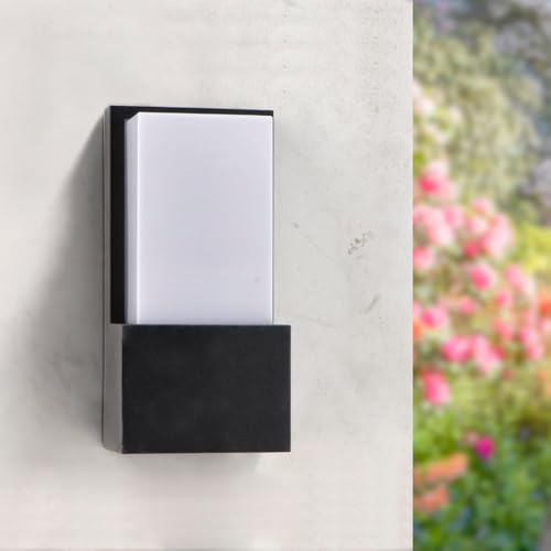 M Ledme – Aplique de Pared Led Fit 10W Para Exterior, Luz Cálida 3000K, Impermeable IP54, Lámpara Moderna para Jardín, Patio y Terraza