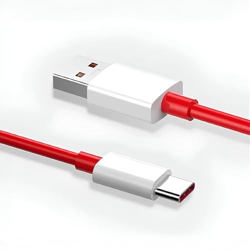 Image of USB to Type C 1 Meter Fast Charging Cable Data Sync for 13,13r,12,12r,11,11r,10r,10t,10,10 pro,9 pro,9rt,8,8t,Nord 4,3,2,Ce 4,3,2,Ce4 lite,Ce3 lite & Other Type-C Devices, Red