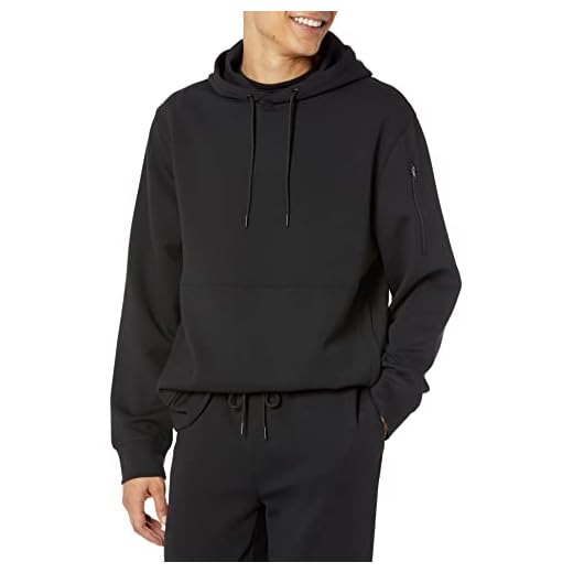 Amazon Essentials Sudadera con Capucha, Estilo Deportivo (Disponible en Tallas Grandes y Largos Especiales) Hombre, Negro, 6XL Grande