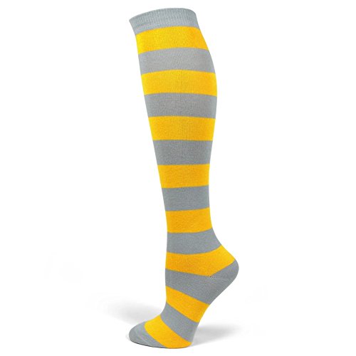 Image of PolyMedea Elite Quality Colorful Soft Cotton Women's Striped Knee High Socks