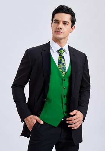 Image of Enlision Men's Suit Vest Business Formal Dress Waistcoat Solid Color Vest for Suit or Tuxedo