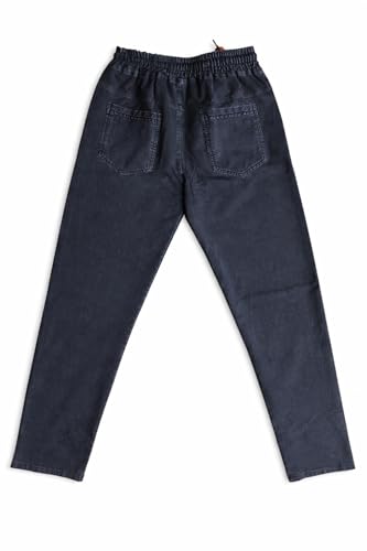 Image of Men's Denim Lower (Track Pants - Soft Fabric with Elastic Waist, Cotton Twill, Casual Wear, Regular Fit, Full Length for Gym, Exercise, Yoga)