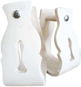 Western Horse Saddle Stirrups, White Handcrafted Design, Metal Bolts