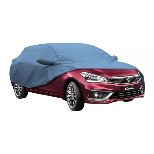 Image of Allextreme MCE5001 Car Body Cover Compatible with Maruti Suzuki Ciaz Custom Fit Dustproof UV Heat Resistant Indoor Outdoor Body Protection (Blue with Mirror)