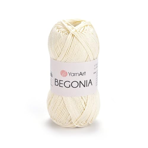 Image of YarnArt Begonia 100% Cotton, Pure Premium Soft Cotton for Knitting Crochet and Amigurumi, Shiny Colors 1.76 Oz (50g) / 185 Yrds (169m) (0326)