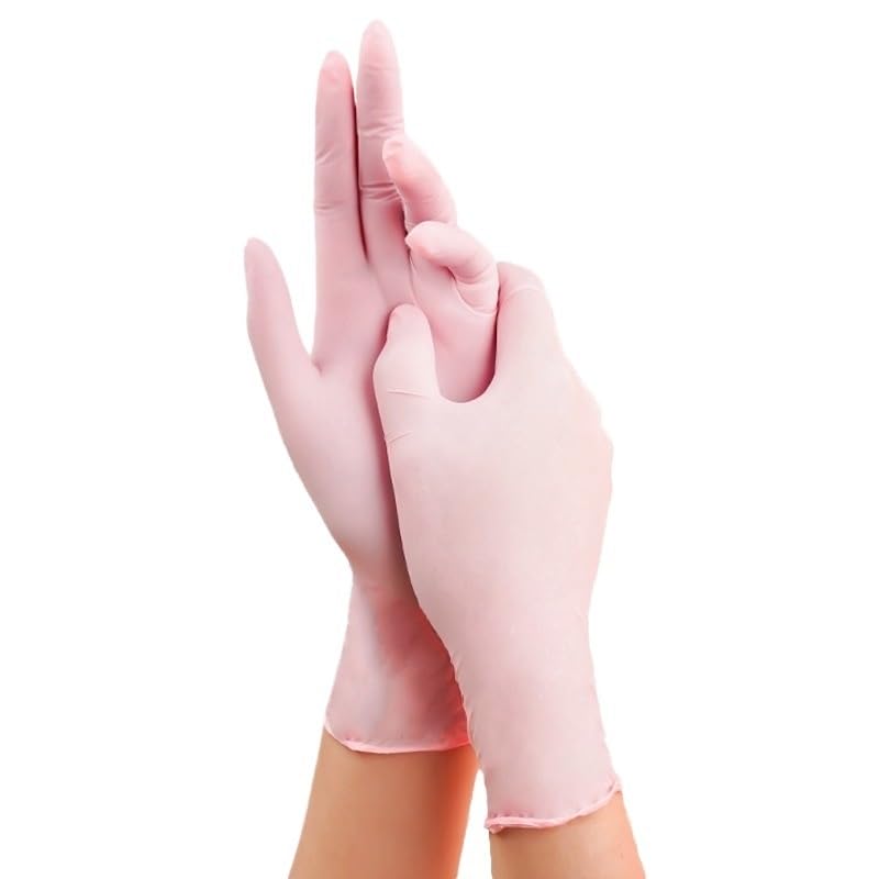 20/50/100 pezzi Guanti rosa for la pulizia della casa, cucina, del bagno, for manicure, parrucchieri, accessori(100PCS,L)