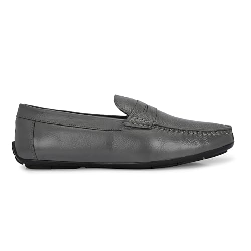 Image of Octa marc Men's Genuine Leather Loafer Shoes | Natural Rubber Sole with Soft Cushioned Insole | Classic Slip-On Design for Office, Party, Formal & Casual Wear