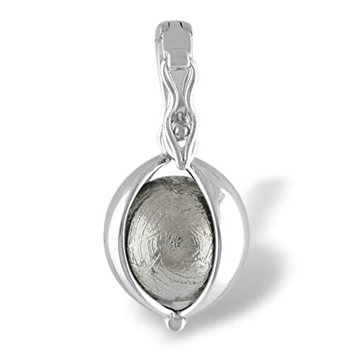 Starborn Sterling Silver Muonionalusta Meteorite Sphere Hinged Pendant2