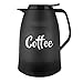 Emsa Mambo N4030700 - Jarra isotérmica de café | 1 litro de capacidad | Fabricado en Alemania | 12 horas de calor | 24 horas frío | 100 % hermético | antigoteo | Negro/semitransparente