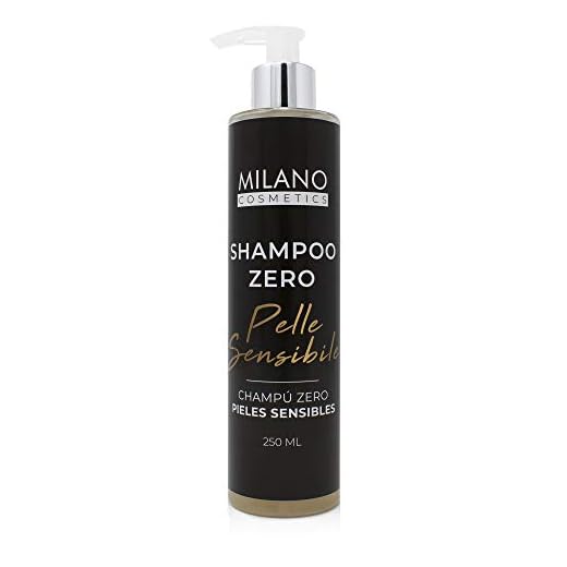 Milano Champú Zero Pieles Sensibles 250 ml champu sin sulfatos ni parabenos ni siliconas ni minerales ni sales shampoo para pelo cabello natural sensitive profesional champu cero
