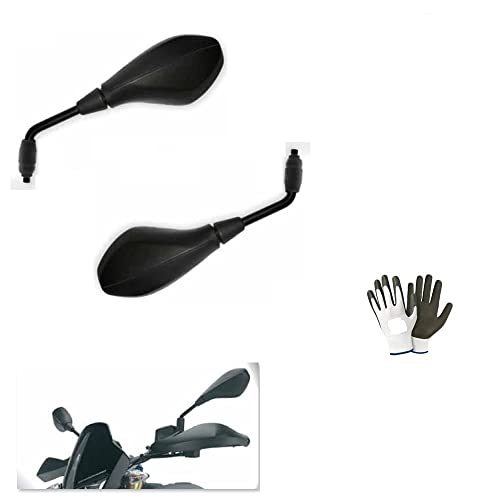 Kompatibel mit Aprilia Caponord 1200 Rally Raid Lenker, Universal-Spiegel, schwarz, hinten zugelassen, inkl. Montagesatz M.8 DX-SX 10 x 1,25