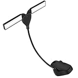 Levemolo Lámpara Clip LED Recargable para Partituras Música Luz Suave Profesional Multifuncional para Escritorio y Lectura Casa Negra