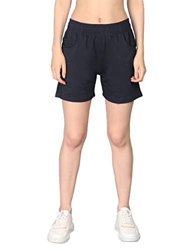 Image of CHKOKKO Women's Regular Cotton Regular Fit Plain Shorts for Women