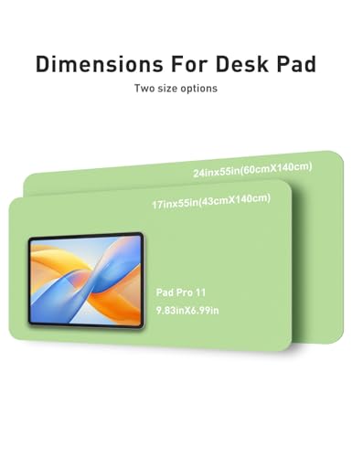 Image of Aothia Faux Leather Desk Mat - Non-Slip PU Leather Desk Blotter, Waterproof Writing Surface, Large Desk Pad for Office & Home (Foam Green, 55 inch x 24 inch)