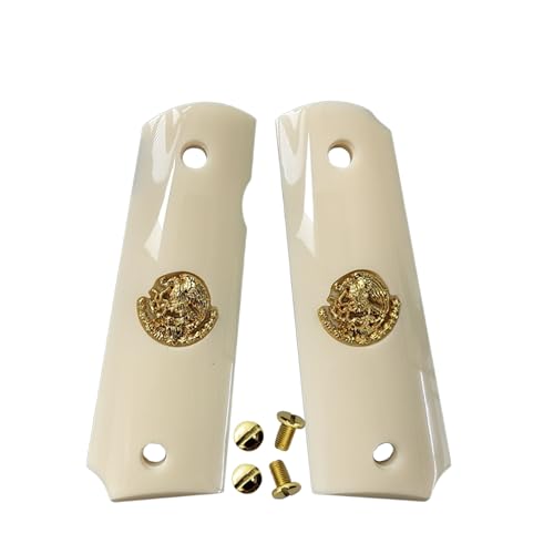 1911 Grips Full Size,Bonded Ivory Gold Metal Mexican Eagle,F