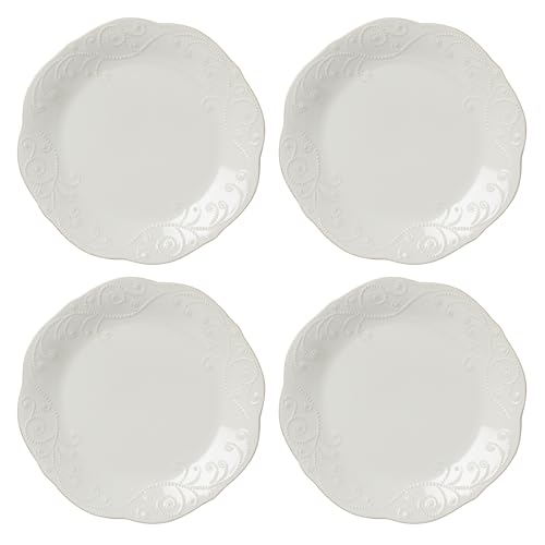 Image of Lenox 890951 French Perle 12-Piece Plate & Bowl Dinnerware Set White