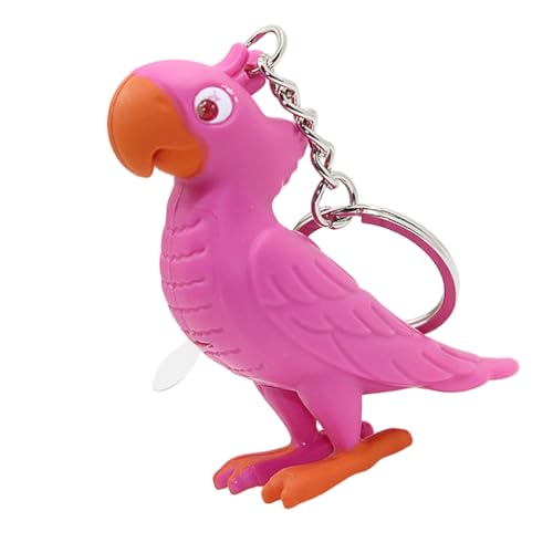Sturdy Plastic Parrot Keychain With Press Activated Light And Sound Effects
