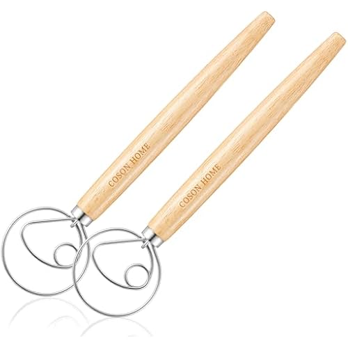 2 Pack Danish Dough Whisk Hook Sourdough Bread Baking Supplies Starter Kit