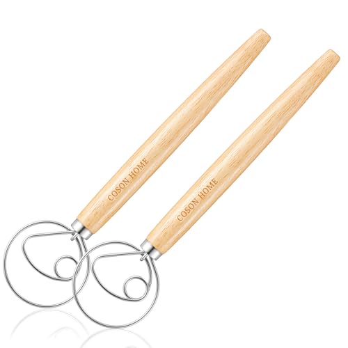 Comparison: Best Danish Dough Whisk 4 Coson Home Danish Dough Whisk, Mixing Tool for Sourdough Bread Baking Pack of 2