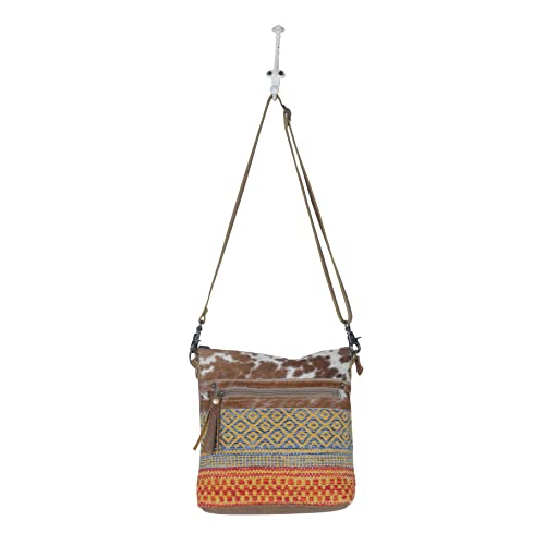 Image of Myra Bag Aztec Purse for Women - Canvas Bag with Real Leather Detailing, Boho Handbags for Women, Cute Western Purse