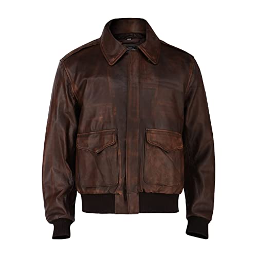 A2 Aviator Brown WWII Flying Tiger Jacket - Pilot Jackets for Men - Bomber Leather Jacket Men2