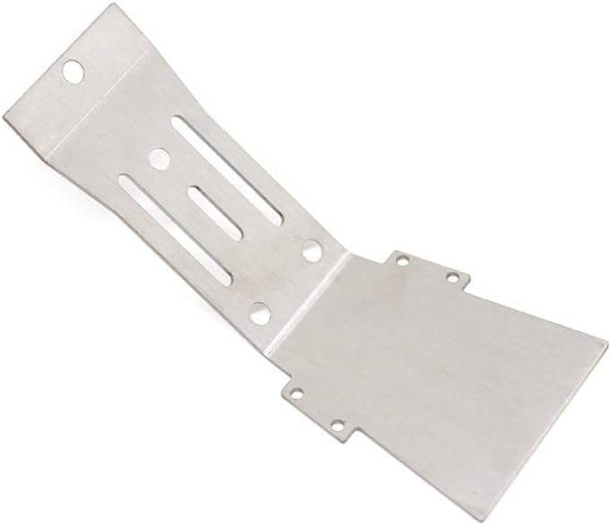 for YK DF7 4072 1/7 Remote Control Rear Straight Bridge Short Card Stainless Steel Guard Plate Metal Armor Chassis Armor Kit| | - - (Color: Silver)