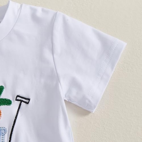 Image of Kavousa Toddler Boy Easter Outfit Baby Boy Bunny Short Sleeve T Shirt And Shorts Set 2 Piece Spring Summer Clothes
