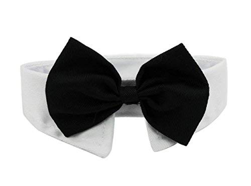 Diyafas 2 x Chien Chat Cravate Formelle Animal de Compagnie Collier en Coton Ajustable Nœud Papillon Bowknot pour Fête Mariage Taille L Cover