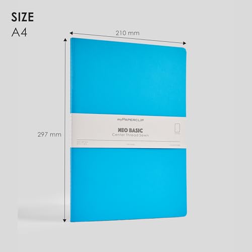 Image of myPAPERCLIP NeoBasic A4 Unruled Notebook | 160 Pages, 80 GSM, 250 GSM Soft Cover, A4 (8.27 x 11.69 in) | Light Blue