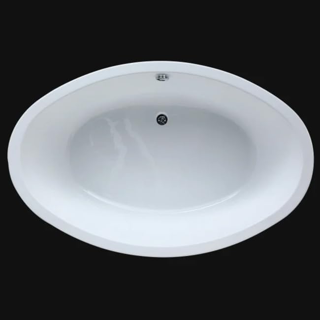 67'' Gloss White Acrylic Freestanding Soaking Bathtub