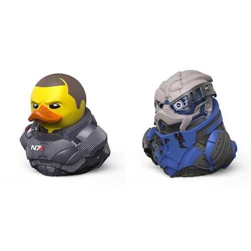 TUBBZ Boxed Edition Bundle Male Commander Shepard and Garrus Valkarian Collectible Vinyl Rubber Duck Figure - Official Mass Effect Merchandise - Sci-Fi Action FPS Video Games