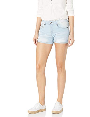 COVER GIRL Jeans Juniors Denim Shorts Booty Bermuda Capri Mid Rise Basic or Ripped, Baby Blue (1.5