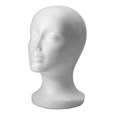 Dserw 11.02" Tall Styrofoam Head Model - Mannequin Sunglasses Eyeglass Stand - Hat Cap Display Holder - 1