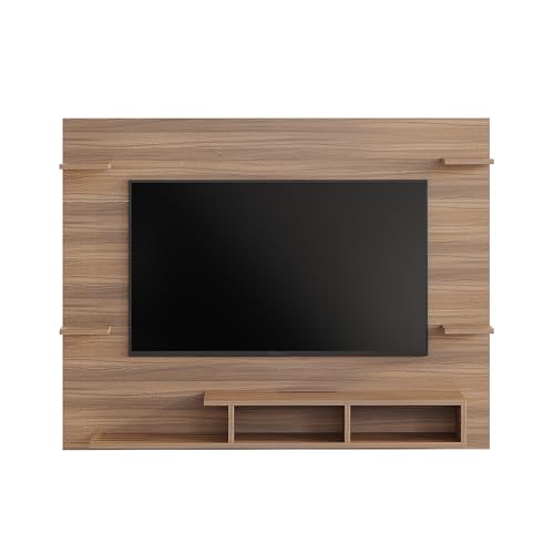 Image of FURNEASER Harrison Wall Mount TV Cabinet for Living Room | TV Unit with Back Panel, Set Top Box Stand & Display Shelves | Modern TV Rack & Entertainment Unit for 32 to 43 Inch TV (Exotic Teak)