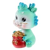 Holibanna Resin Miniatur Drache Figurine Langlebig Robust Niedlich Cartoon Design Garten Dekoration Tortendeko Tierfigur Blau für Geburtstag und Landschaft