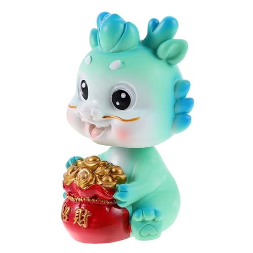 Holibanna Resin Miniatur Drache Figurine Langlebig Robust Niedlich Cartoon Design Garten Dekoration Tortendeko Tierfigur Blau für Geburtstag und Landschaft
