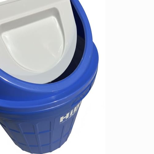 Image of HiBi 75 Litre Dustbin - Large Outdoor Waste Bin | Heavy Duty Garbage Container | Durable Plastic Trash Can for Home, Office, Hospitals, Public Areas (Blue Colour)