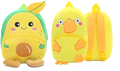 Image of blue tree Cute Boy's and Girl's Plush Bag Medium Quality Full Embroidery Designs Mini Travel Backpack Mango (Mango-Yellow Psy Duck)