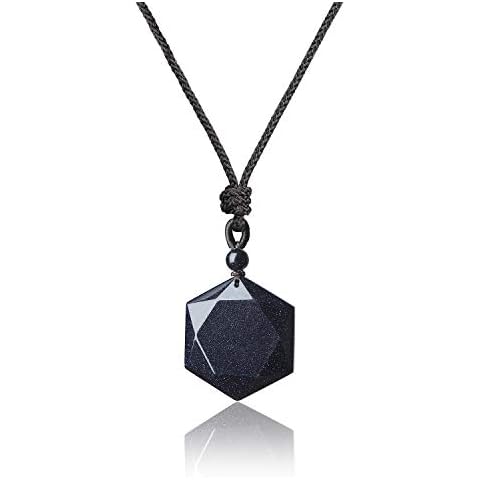COAI Colgante Hexágono Estrella de David en Piedra del Sol Azul Cover