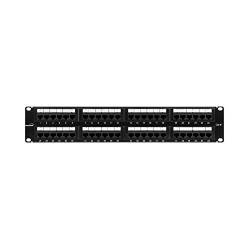 Miniatura 2 de NavePoint Panel de conexiones CAT6 de 48 puertos, 2U, negro