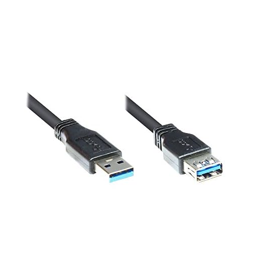 Alcasa 2711-S01 USB cable 1 m USB A Male Black - Alcasa 2711-S01, 1 m, USB A, USB A, 3.0 (3.1 Gen 1), Male/Male, Black