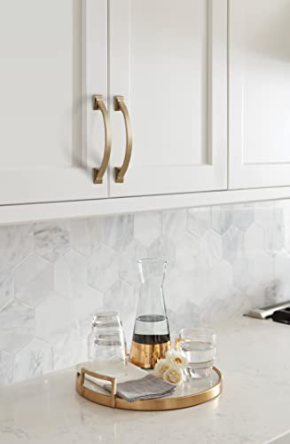 Image of Amerock | Cabinet Pull | Golden Champagne | 3-3 /4 inch (96 mm) Center to Center | Candler | 1 Pack | Drawer Pull | Drawer Handle | Cabinet Hardware